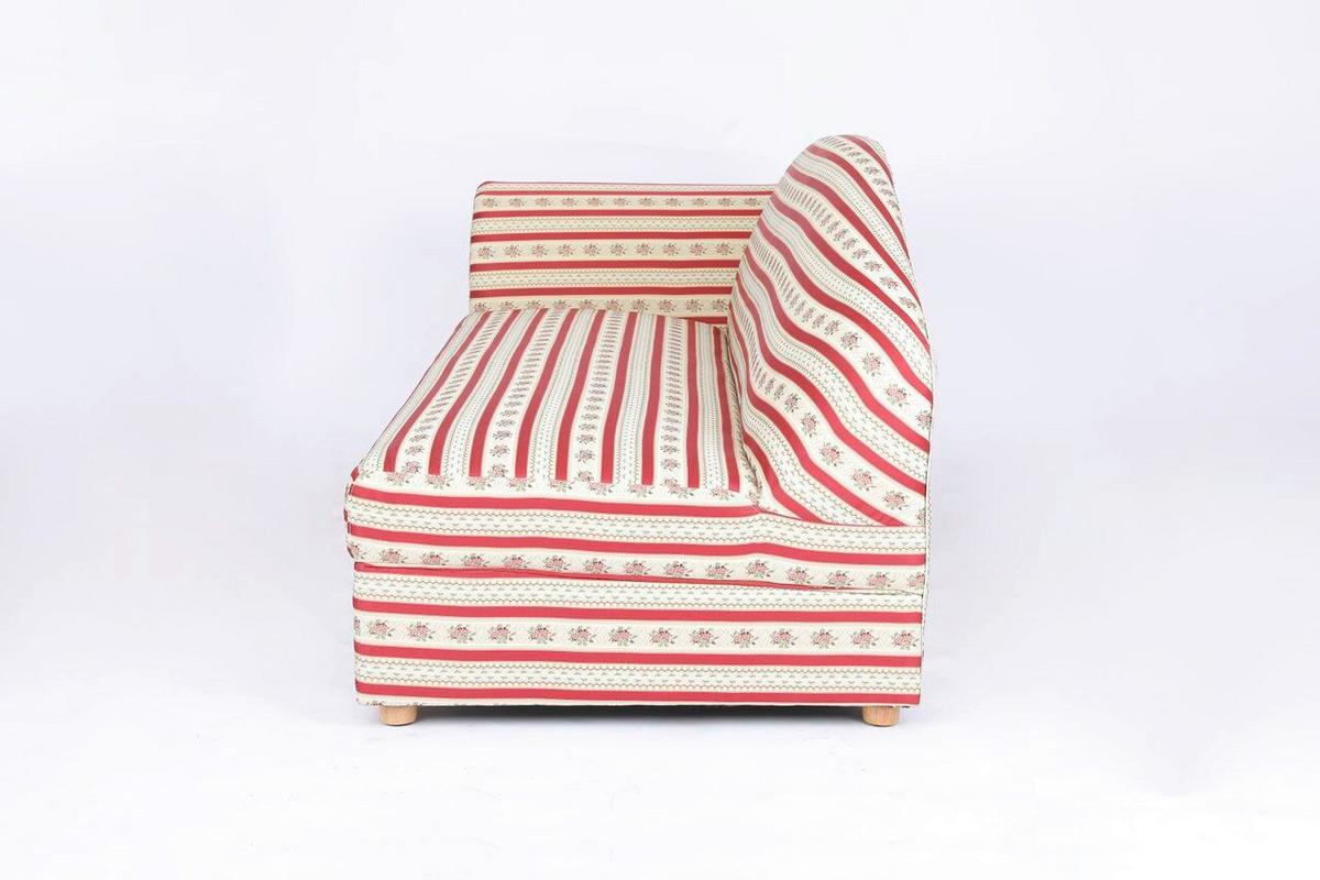 3-Sitzer Loretta, Armlehne links, ca. 193x83x85 cm - Bordeaux/Rot, Basics, Holz/Textil (193/83/85cm)
