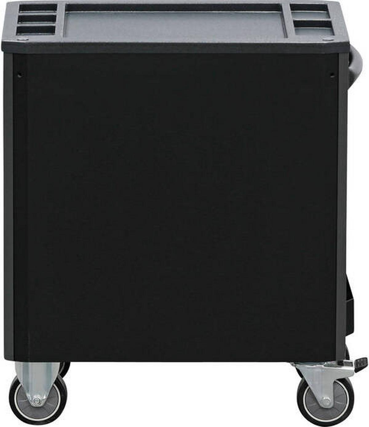 Werkstattwagen Leer Schwarz/Silberfarben B: 72,4cm - Silberfarben/Schwarz, Basics (72.4/85.9/47cm)