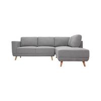 Sedací souprava KYLE šířka 242cm/162cm - šedá/přírodní barvy, Moderní, dřevo/textil (242/88/189cm) - Bessagi Home