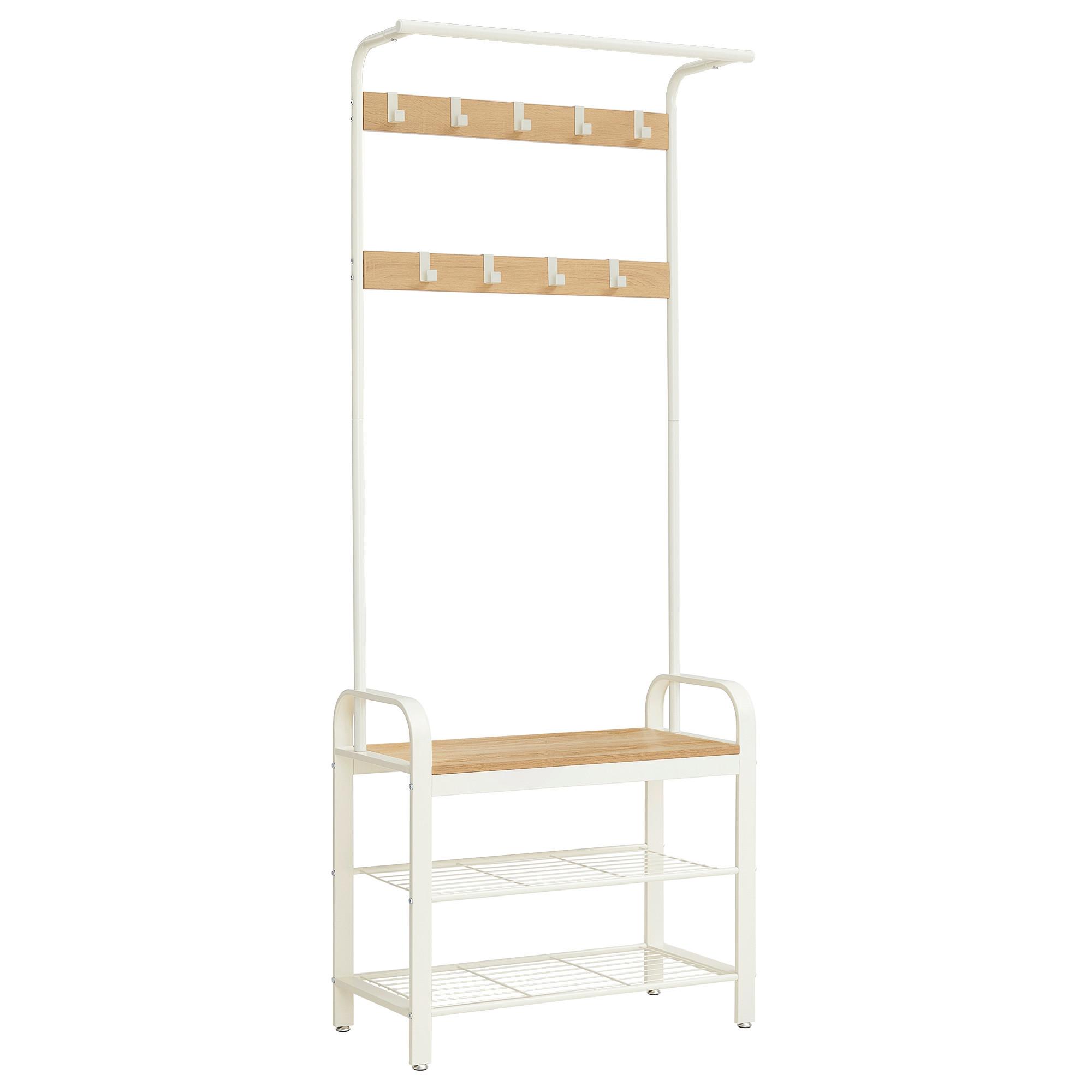 VEŠIAK NA KABÁTY HSR40W - biela/farba duba, Trend, kov/kompozitné drevo (72/183/33,7cm) - Boxxx