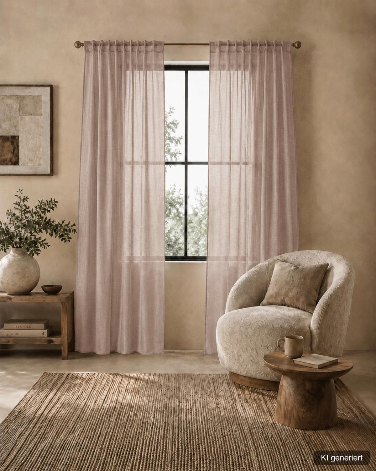 FERTIGVORHANG SOFTY 2ER SET - Taupe, Basics, Textil (140/245cm)