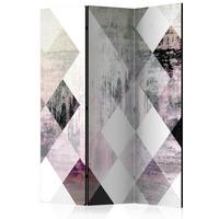 Paravent Grau Schwarz B: 135 cm - Schwarz/Grau, Basics, Holz/Textil (135/172/3cm) - artgeist
