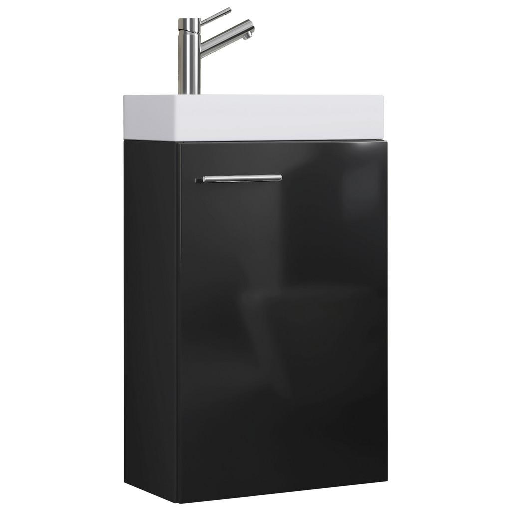 Badmöbel-Set Gäste WC 2-Tlg. Slito B: 40,5 cm Schwarz