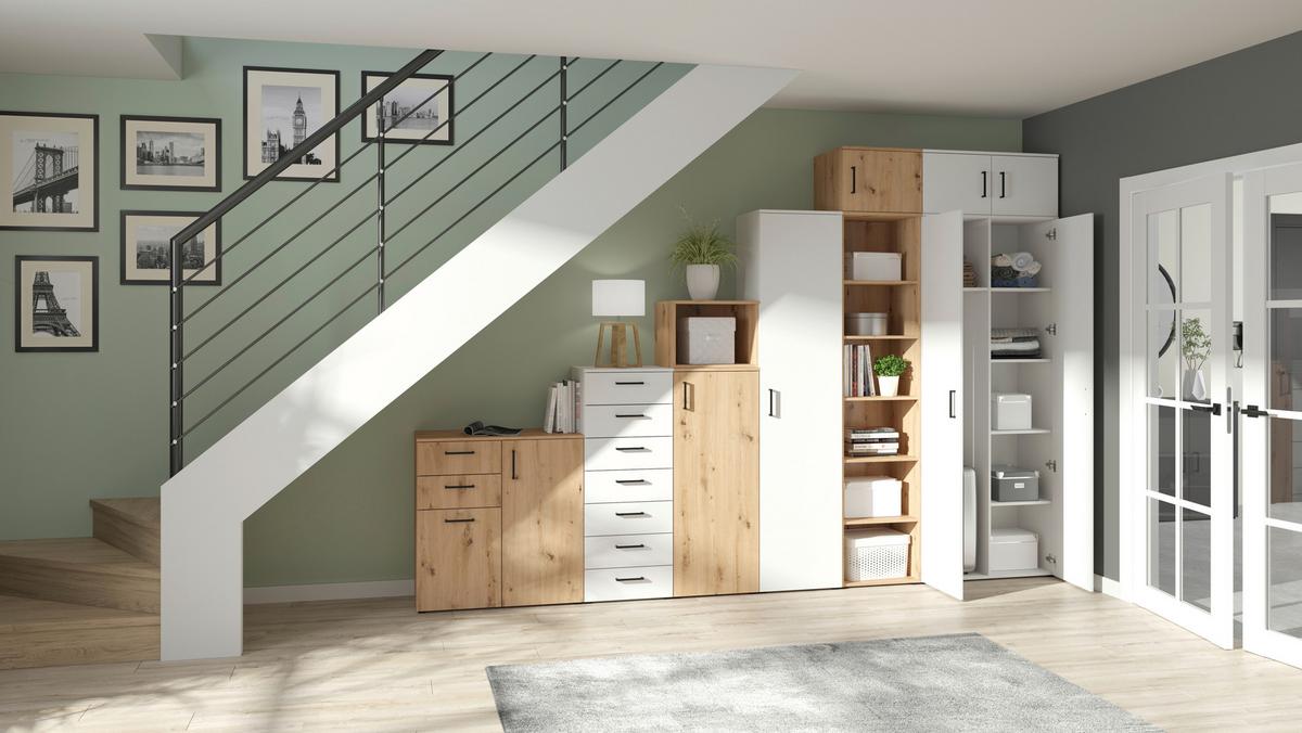 Komód Multistauraum - fehér, Modern, faalapú anyag (45/115/40cm) - Carryhome