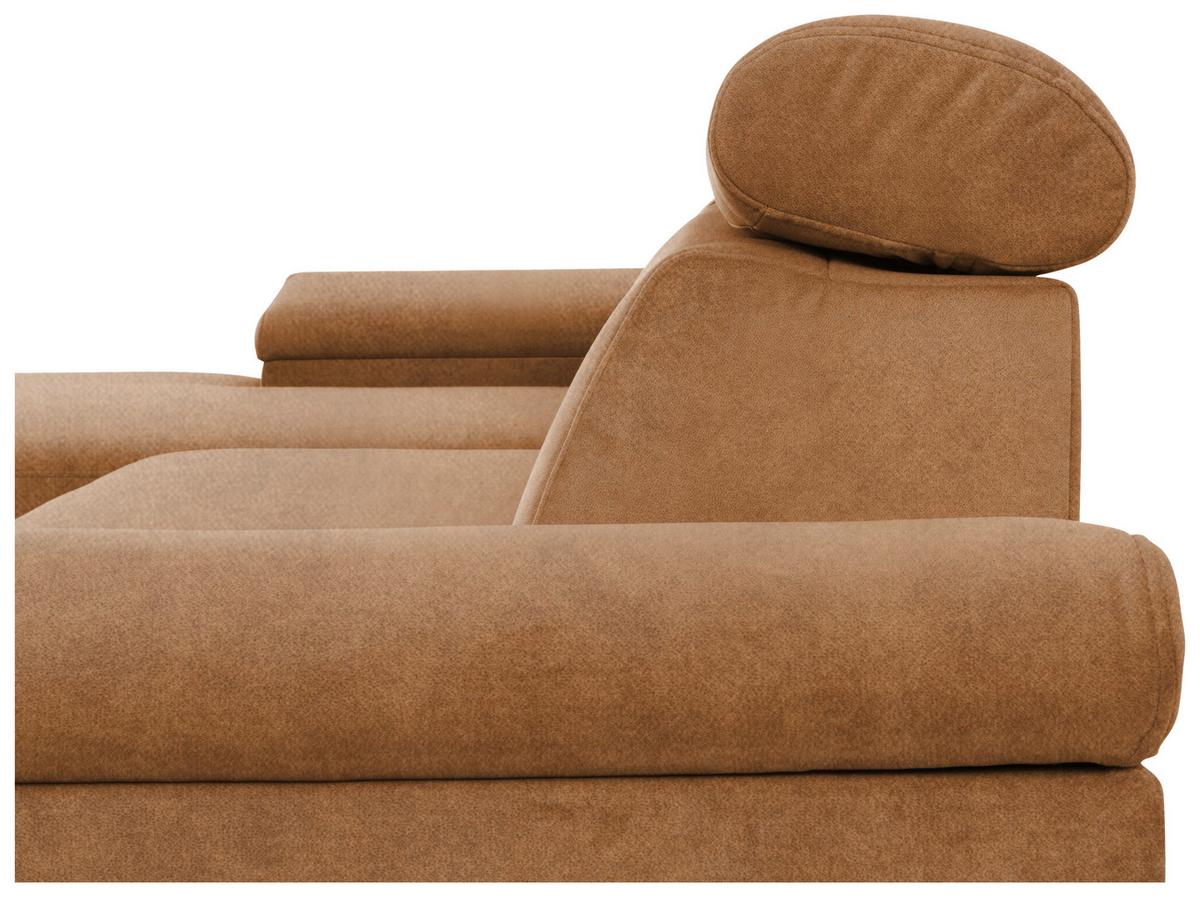 Eckschlafsofa Santi Bernsteinfarben S: 176/258 cm - Bernsteinfarben/Schwarz, MODERN, Textil (176/258cm) - MID.YOU