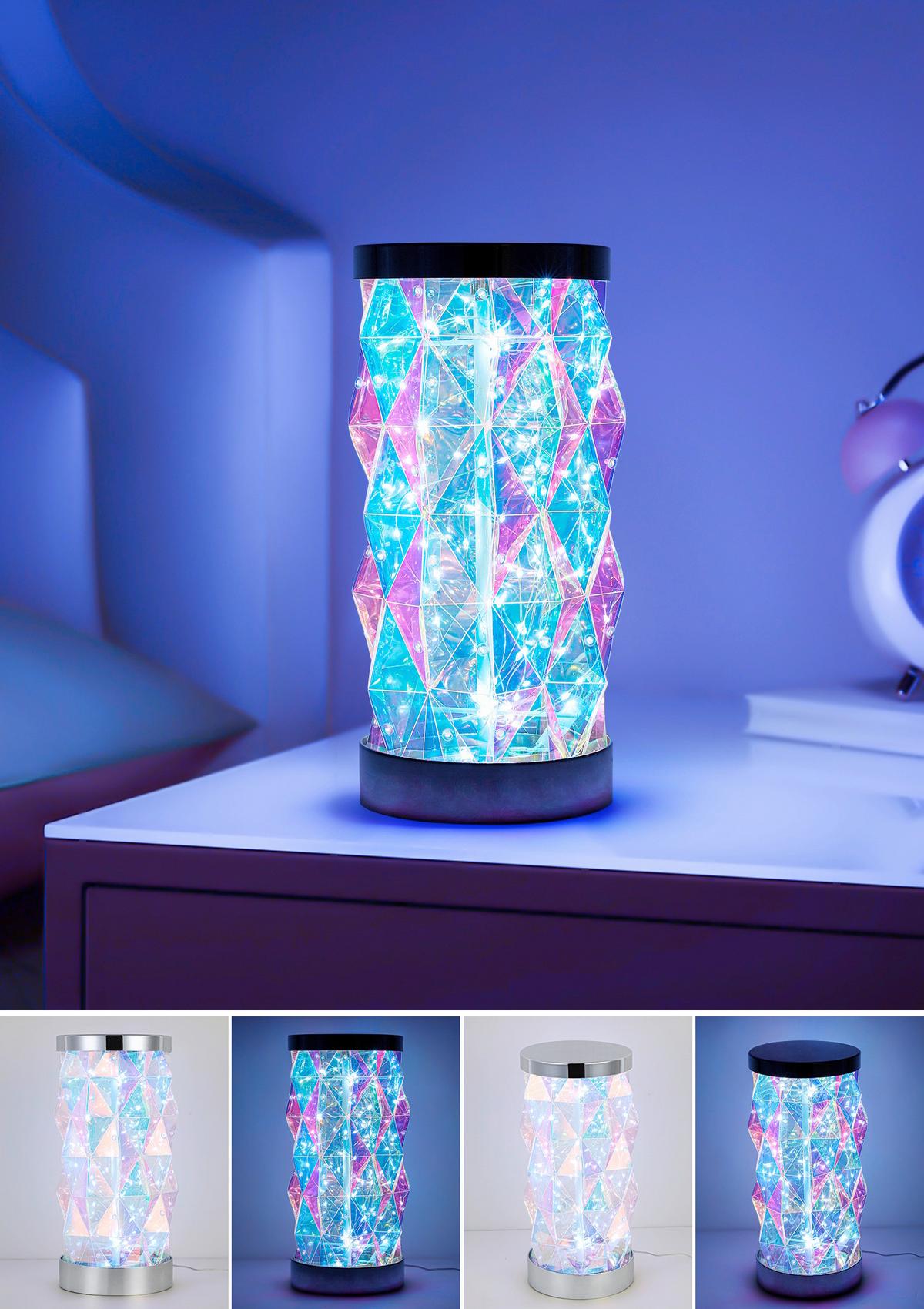 Tischleuchte Camille - Chromfarben/Transparent, Basics, Kunststoff (17/33cm) - Luca Bessoni