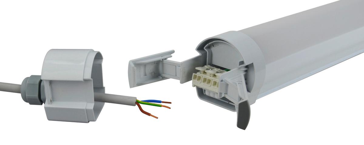 LED-Deckenleuchte L: 147 cm, für In- und Outdoor - Hellgrau, Basics, Kunststoff (147/6/6cm)