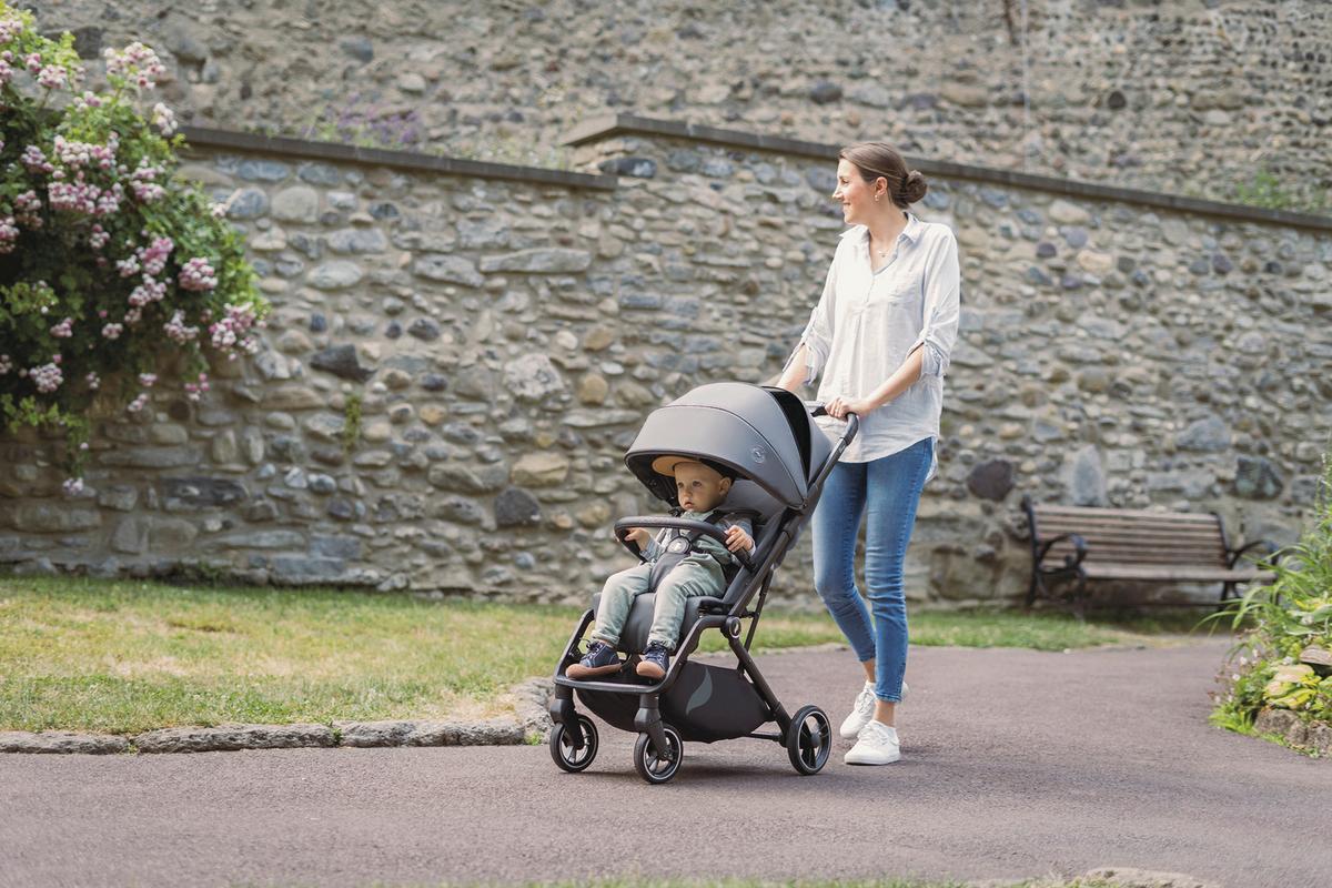 Buggy Boogy 2 Stone Grau, B/H/T: 51x105x84,5 - Dunkelgrau/Schwarz, Basics, Textil/Metall (51/105/84,5cm) - Osann