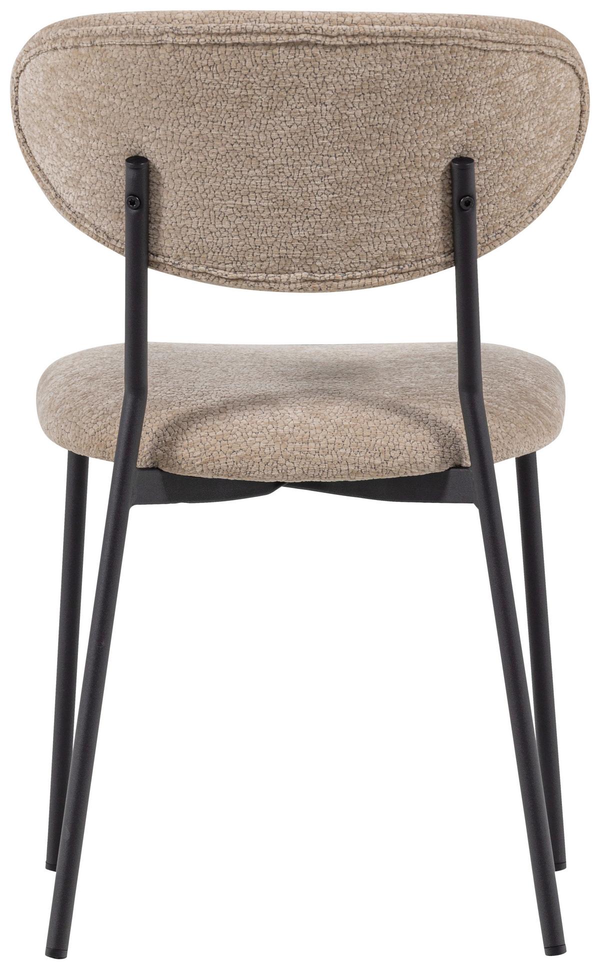Stuhl-Set Klejd Naturfarben B: 47cm - Schwarz/Naturfarben, MODERN, Textil/Metall (47/79/53cm) - Livetastic