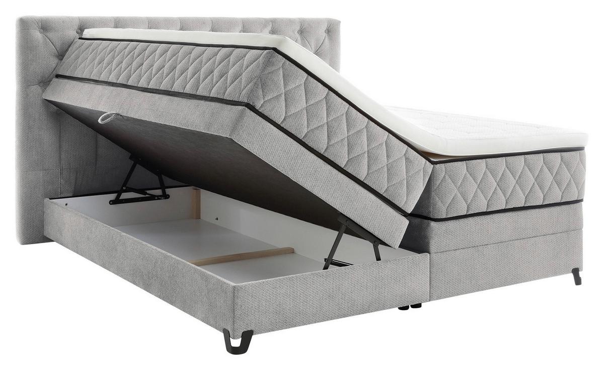 Boxspringbett Carmen A Silber 160x200 Cm - Türkis/Silberfarben, KONVENTIONELL, Holz/Holzwerkstoff (160/200cm) - James Wood