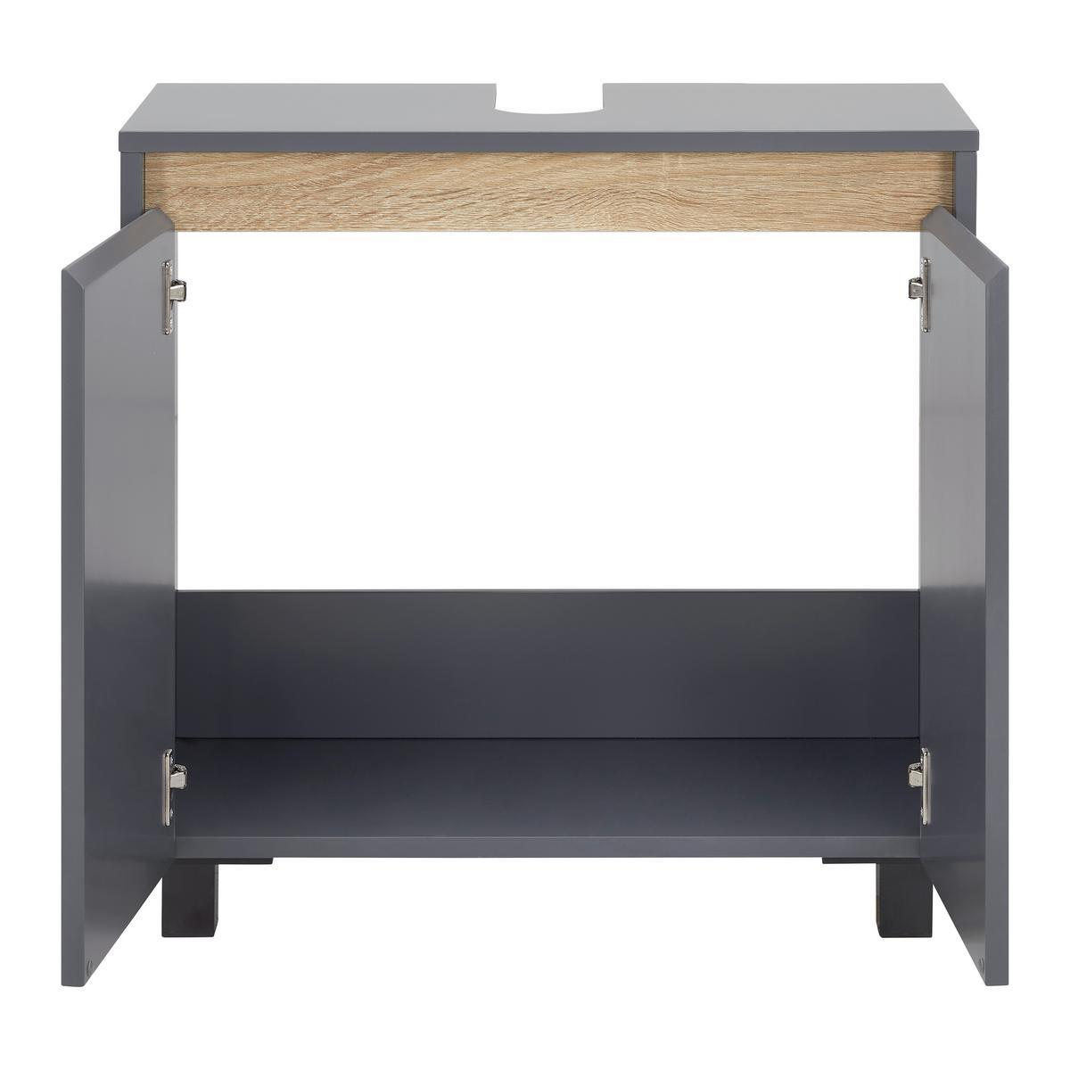 Spodní skříňka MASSIMO tmavě šedá - barvy stříbra/tmavě šedá, Moderní, plast (60/59/30cm) - Bessagi Home