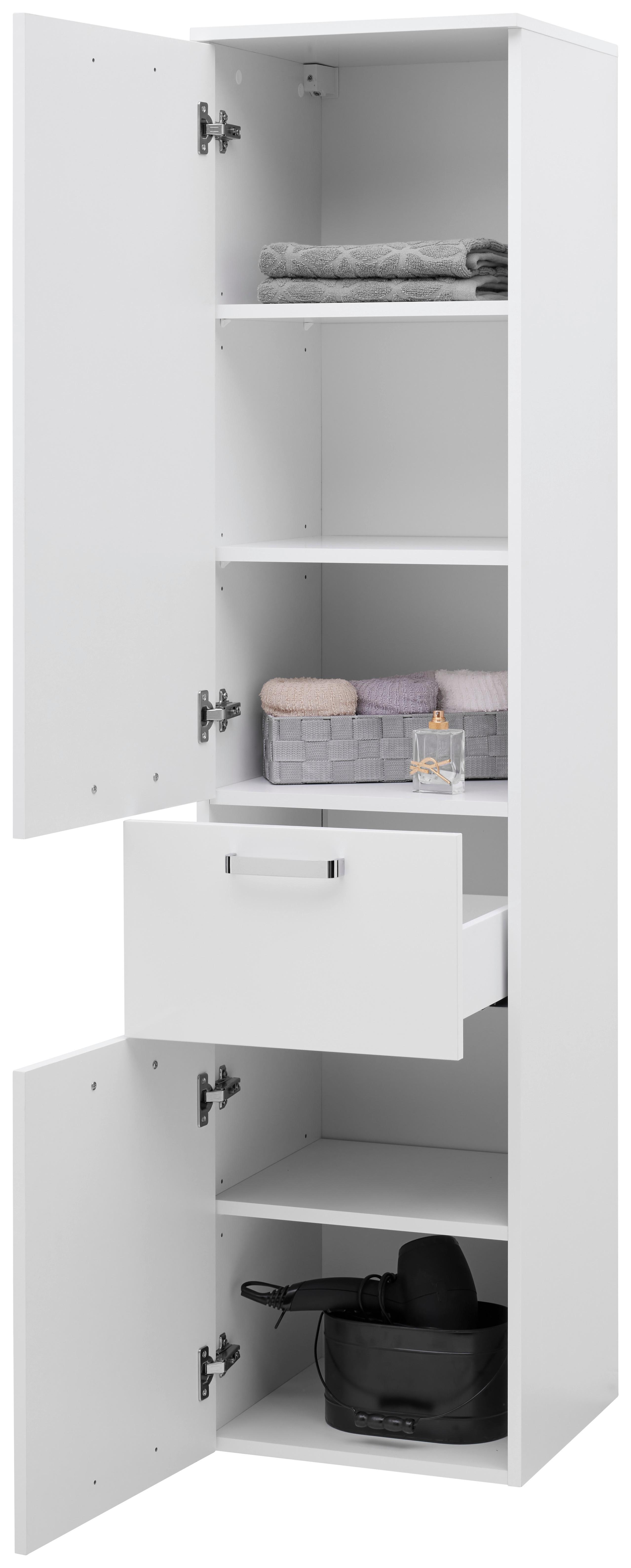 Badezimmer Hochschrank BxH 40x168,5 cm Weiß - Weiß, KONVENTIONELL, Holzwerkstoff (40/168,5/38,5cm) - Ondega