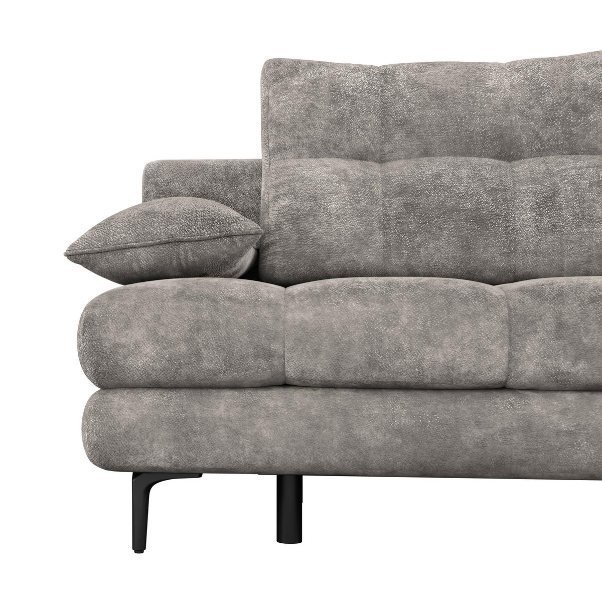 Schlafsofa Perla Grau B: 203 cm - Schwarz/Grau, KONVENTIONELL, Textil (203/94/96cm)