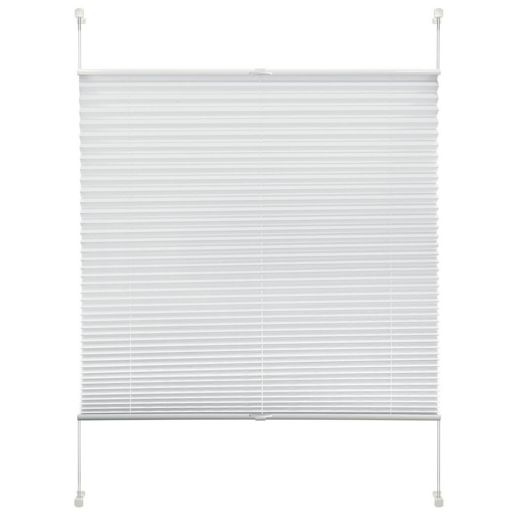 Plissee Solid Crash Weiß B:80 cm, ohne Bohren/Verspannt