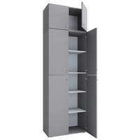 Skrinka na topánky Lona XXL, sivá - čierna/sivá, Konventionell, kompozitné drevo/plast (70/223/39cm) - MID.YOU