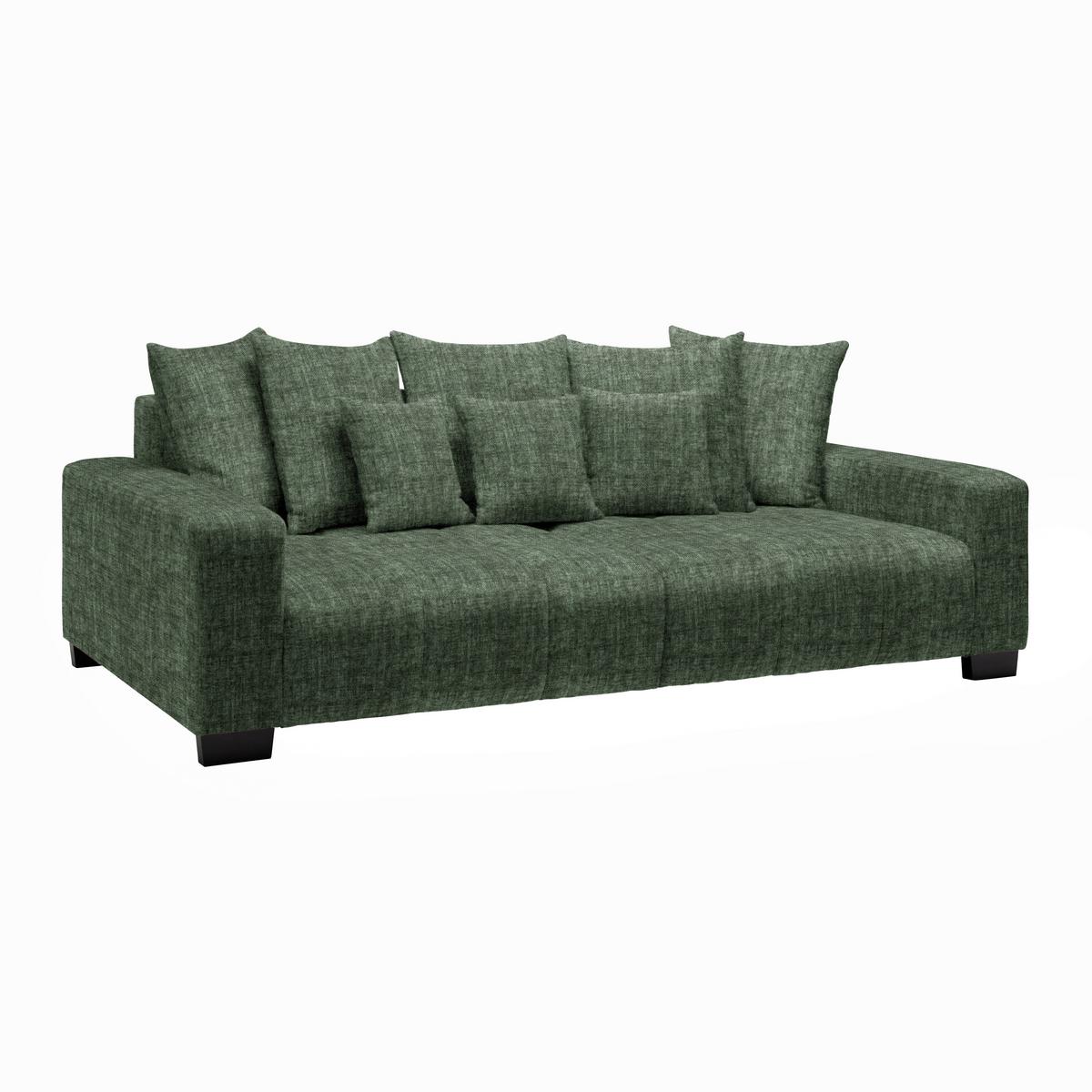 Velká pohovka MATTEO, tmavě zelená tkanina VOGUE - černá/tmavě zelená, Moderní, dřevo (246/93/124cm)