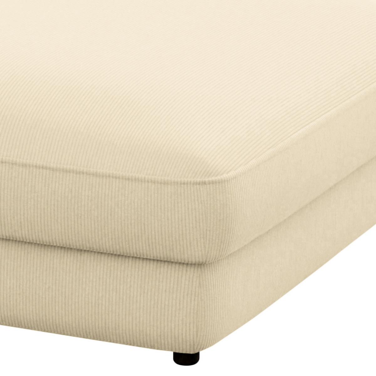 Hocker Bourbon, Creme B: 133 Cm - Creme/Schwarz, MODERN, Textil (133/43/133cm) - Trendmanufaktur