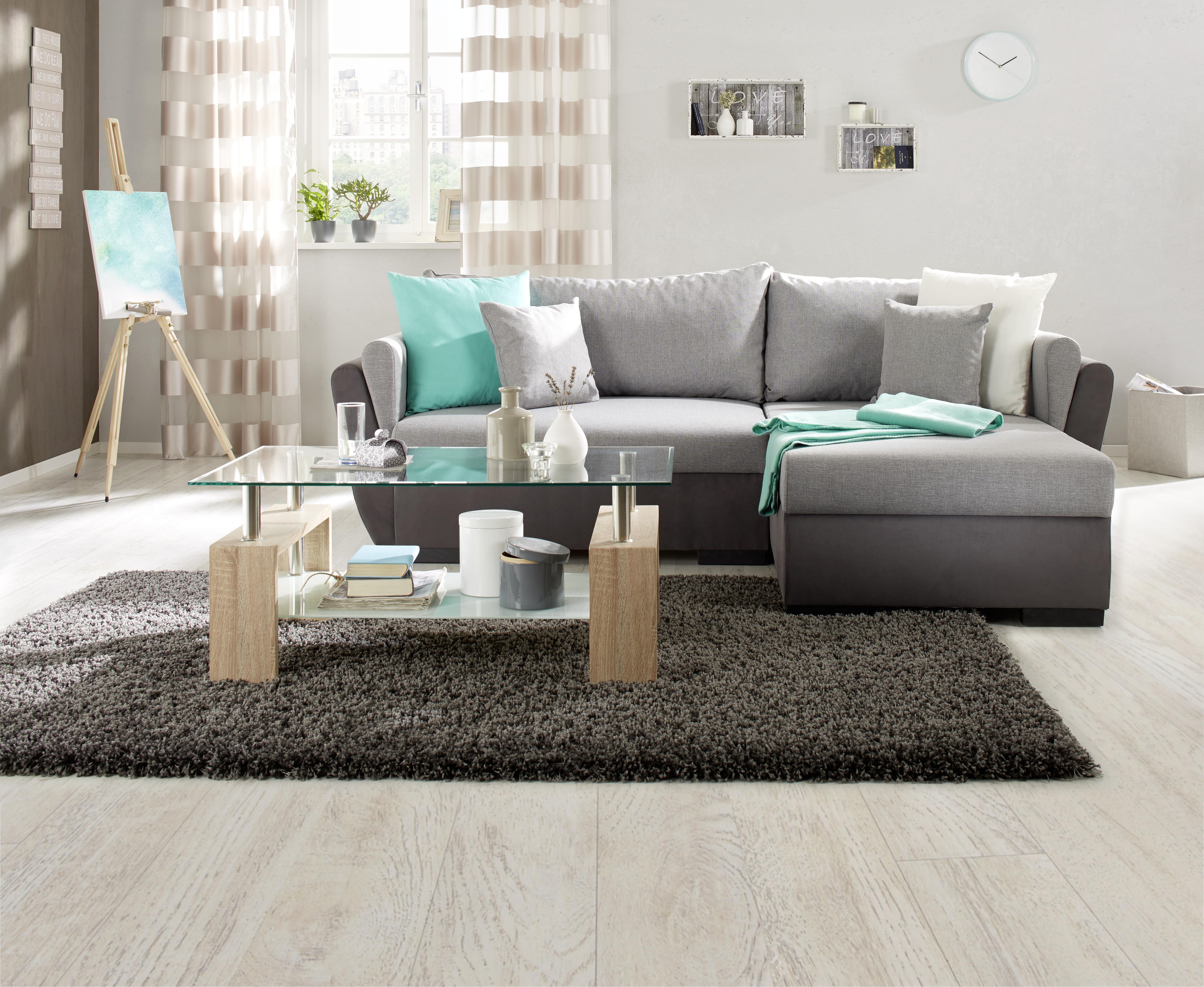 Sedacia Súprava Lugano - čierna/sivá, Moderný, textil/plast (230/167cm) - Based