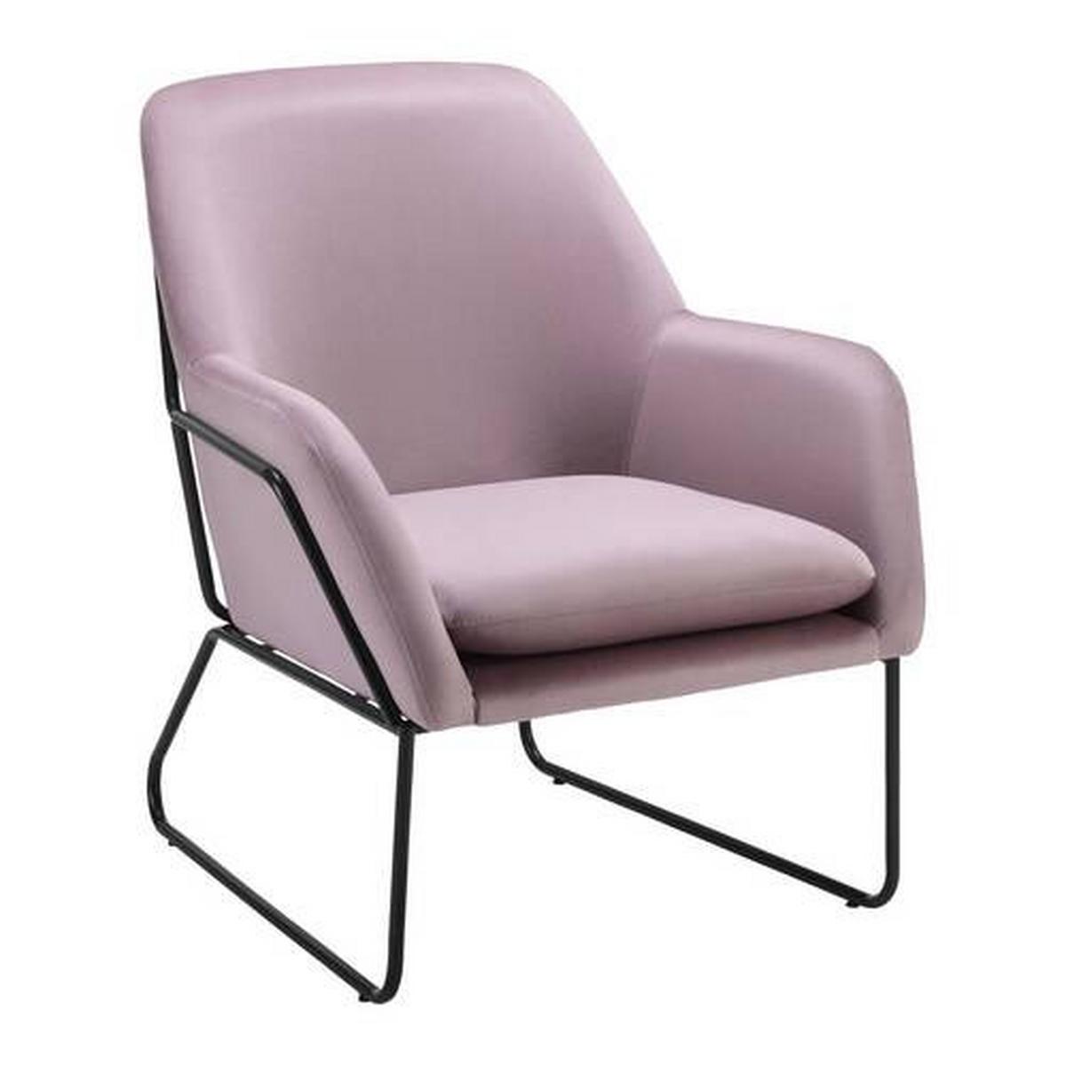 Čalouněné křeslo KEZIA, růžové - růžová/černá, Moderní, kov/textil (71/84cm) - Bessagi Home