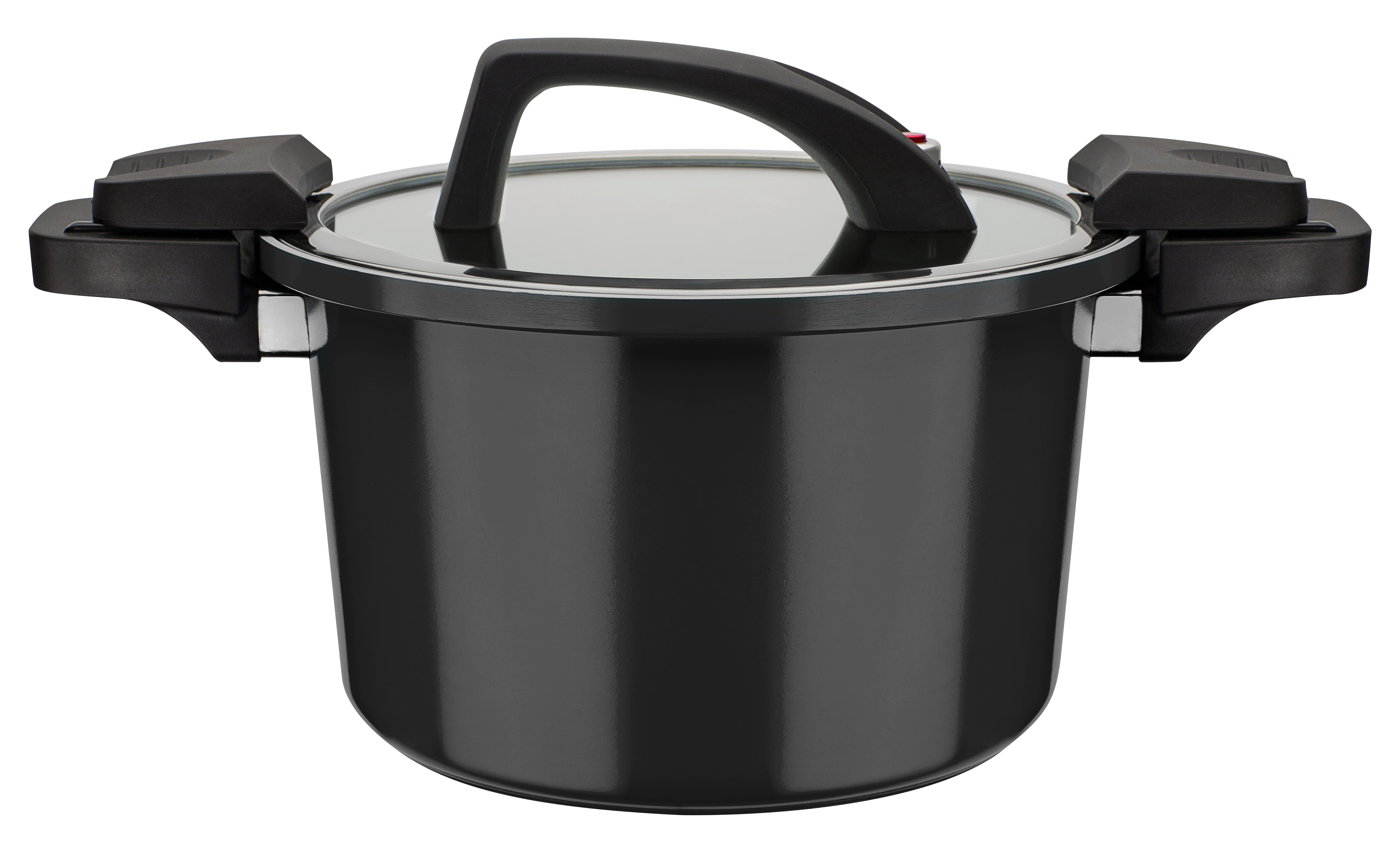 Kochtopf 6 l Aluminium, schwarz - Schwarz, Basics, Metall (24/16cm) - GSW
