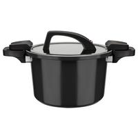 Kochtopf 6 l Aluminium, schwarz - Schwarz, Basics, Metall (24/16cm) - GSW