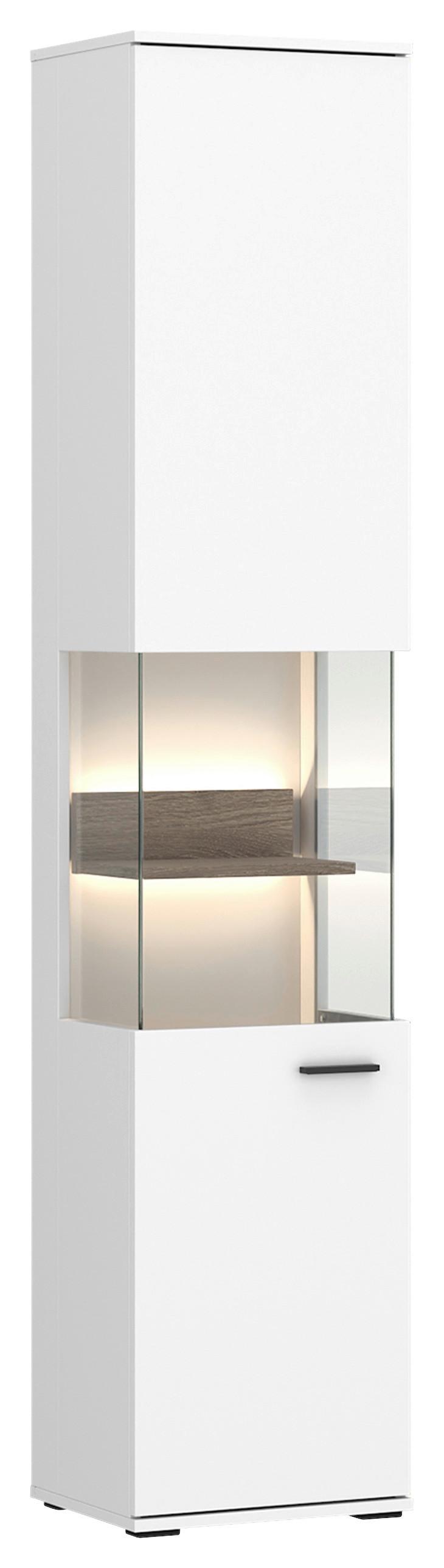 Vitrine Cotia New Weiß/Eichefarben B: 40 cm