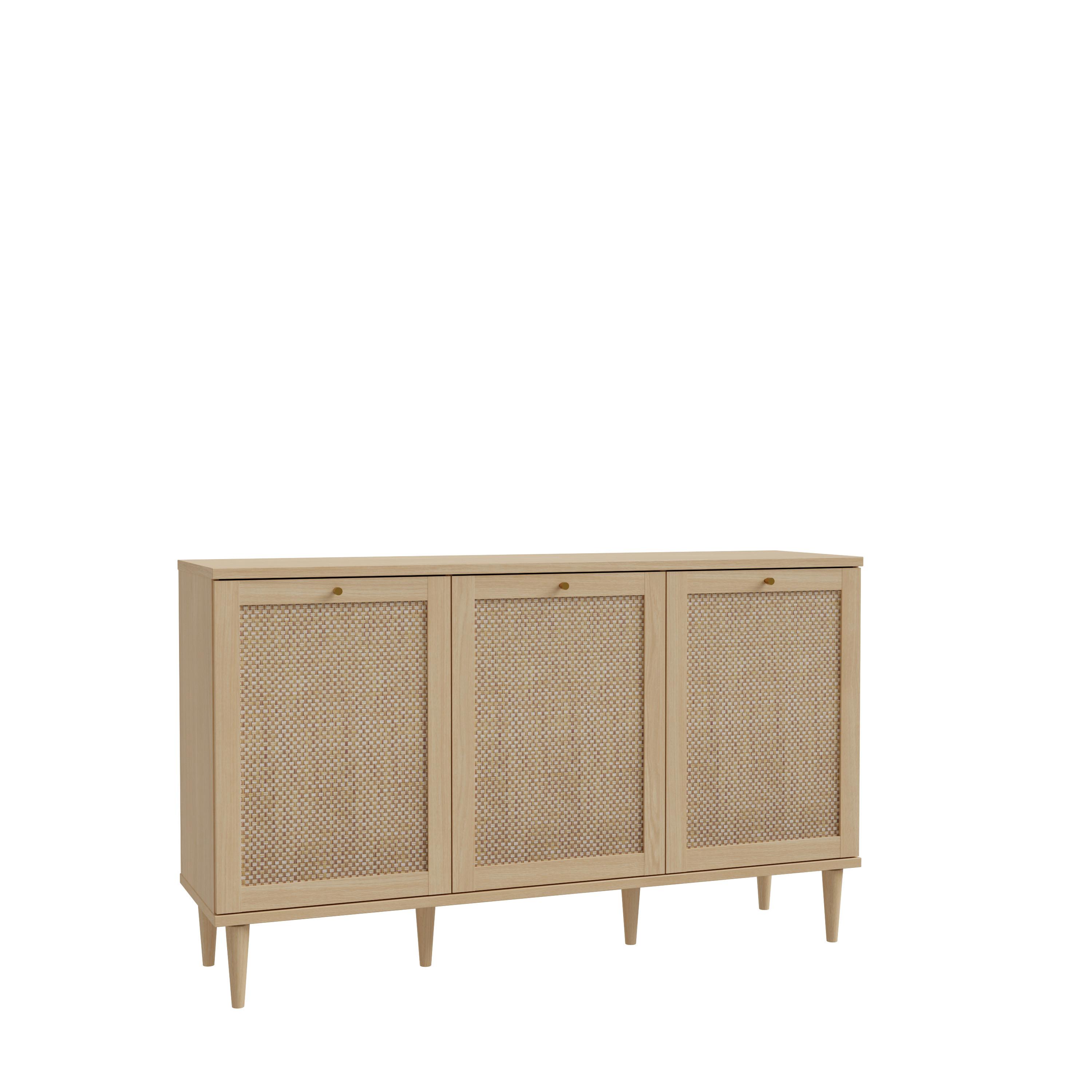Komoda Calasetta š: 150 cm - zlatá/farba duba, Natur, kov/drevo (149,8/89,8/41,4cm)
