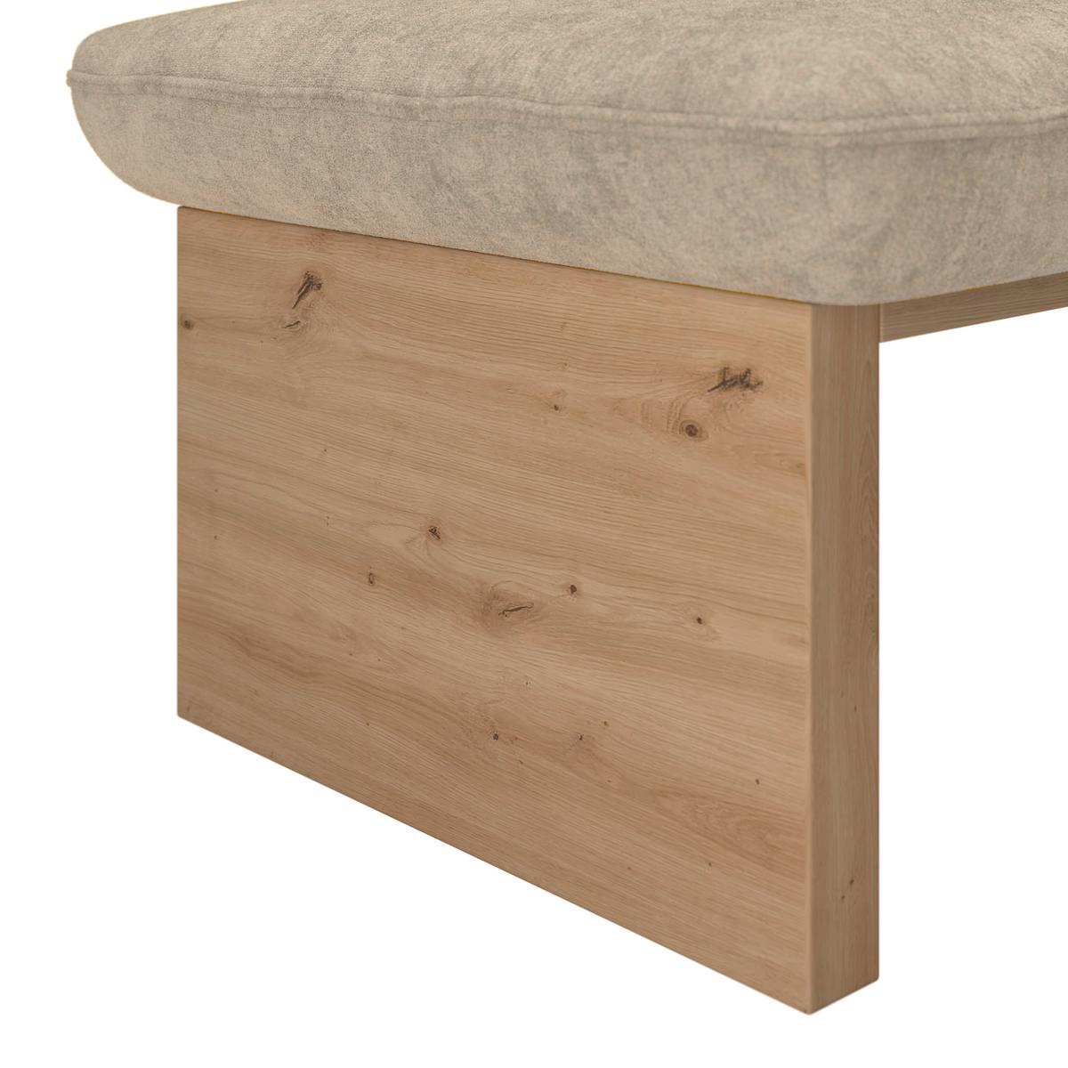 Eckbank Beluna Ii Webstoff Beige, B: 232cm - Eichefarben/Beige, KONVENTIONELL, Holz/Textil (232/170cm) - James Wood