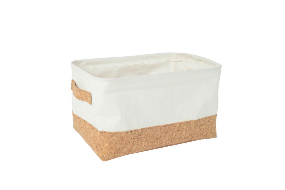 Regalkorb Rayn - Naturfarben/Weiß, Design, Holz/Textil (33/23/18cm) - James Wood