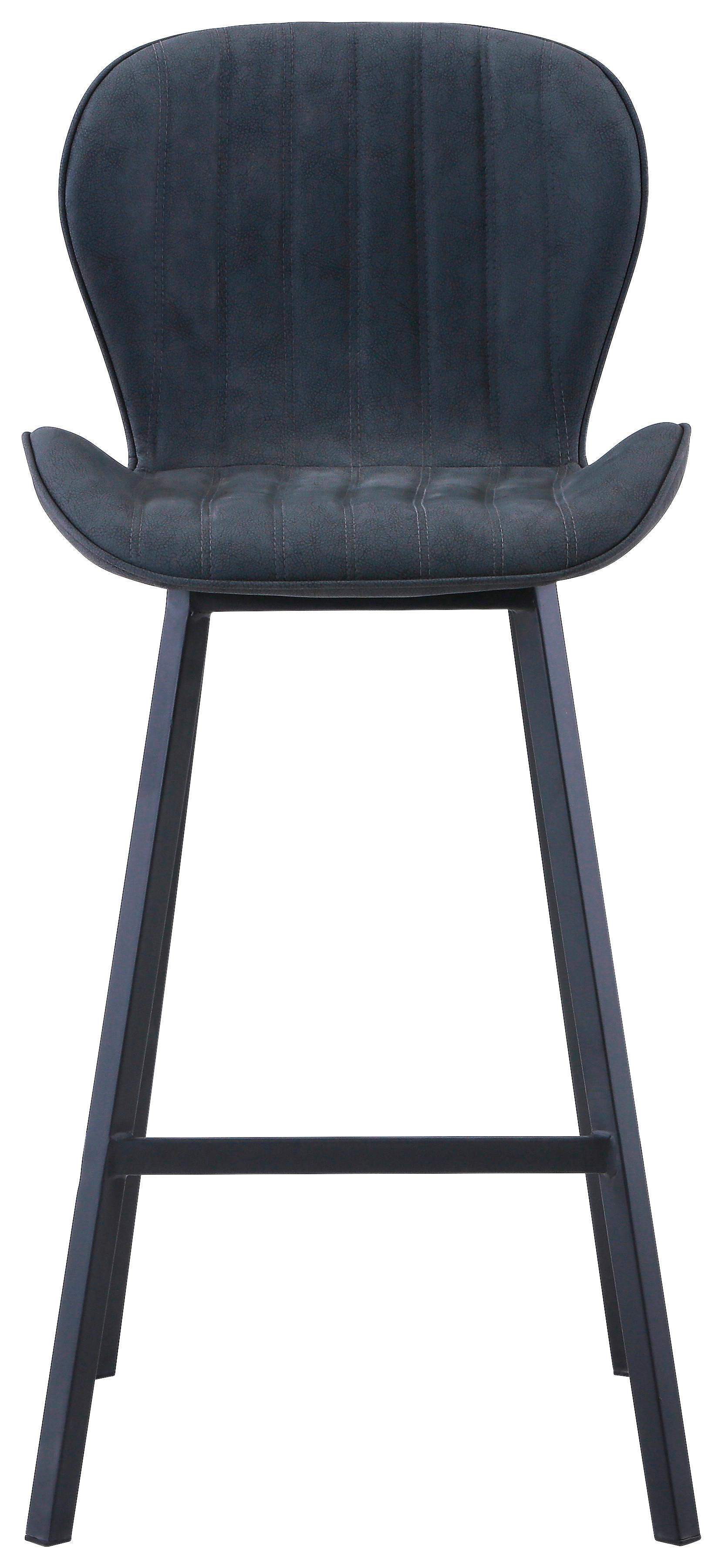 BAROVÁ STOLIČKA BEN - čierna/sivá, Modern, kov/drevo (48/106/58cm)