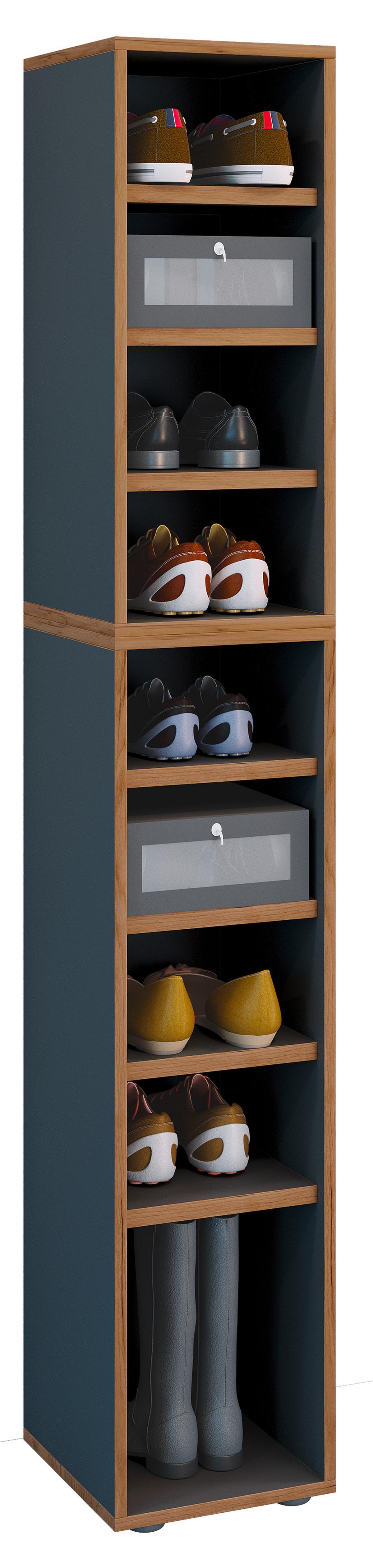 Schuhregal Salia Anthrazit/honigeiche B: 30 Cm - Honigeiche/Anthrazit, Design, Holzwerkstoff (30/183/33cm) - MID.YOU