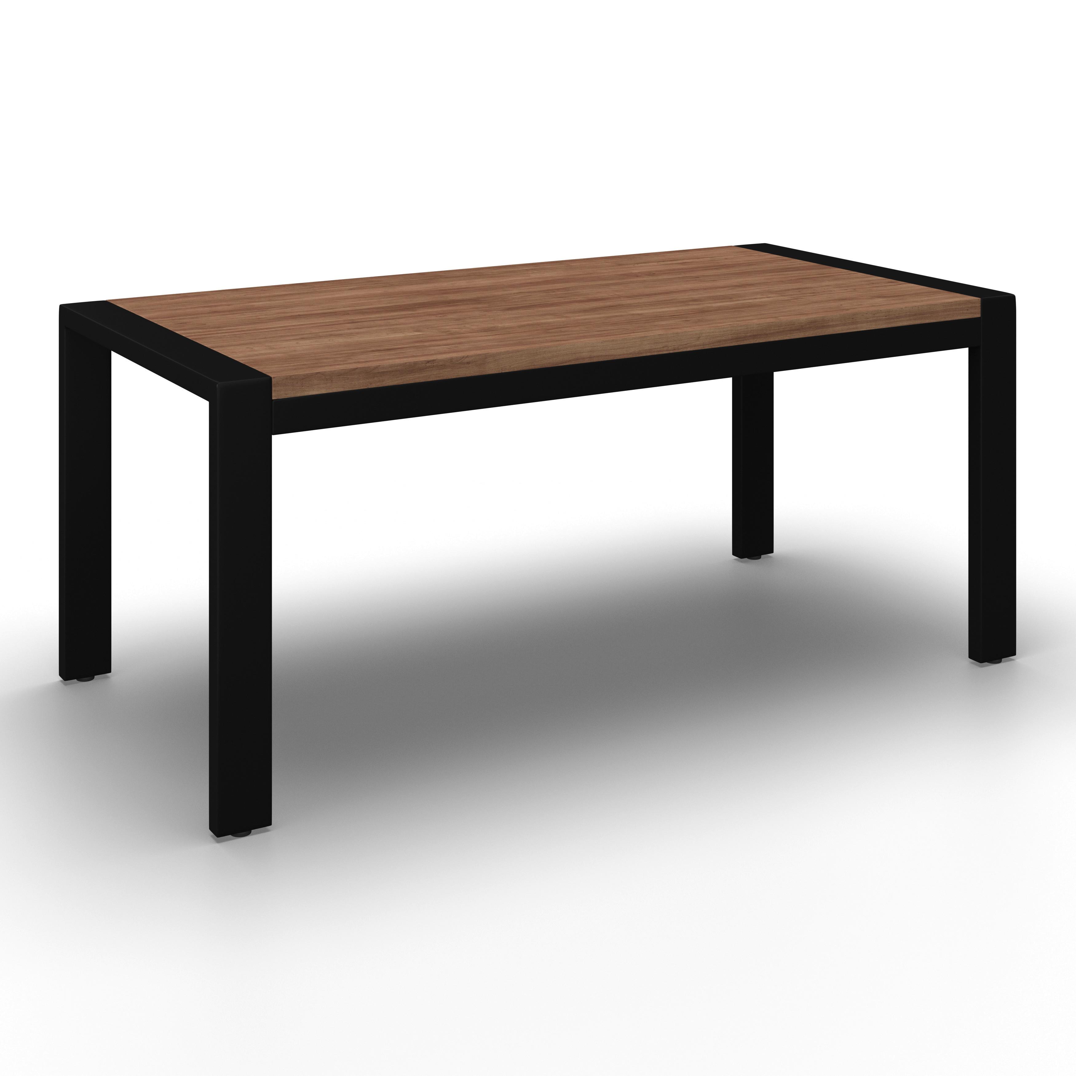 Jedálenský stôl ALEYA 180x90cm - čierna/farba vlašského orecha, Modern, kov/drevo (180/76/90cm) - Bessagi Home