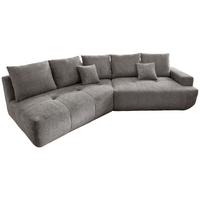Big Sofa Fertilia Bouclé Anthrazit, B: 323 cm - Anthrazit/Schwarz, MODERN, Textil (323/91/155cm) - Livetastic