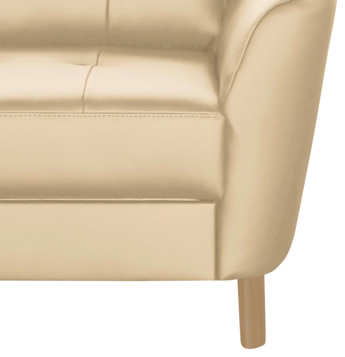 Ecksofa Nordic Beige S: 190x236 cm - Beige/Buchefarben, Design, Leder/Textil (190/236cm) - Livetastic