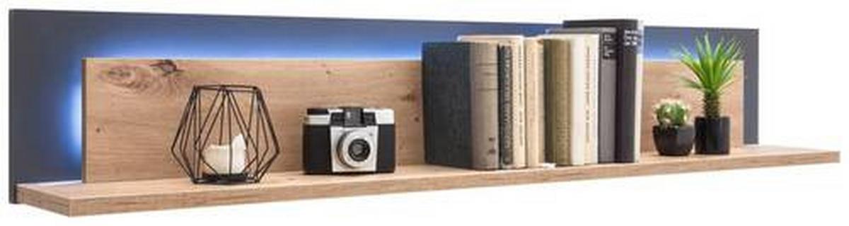 Wandboard Meran B: 139 cm Anthrazit/Eichefarben - Eichefarben/Anthrazit, Design, Holzwerkstoff (139/24/20cm) - Livetastic