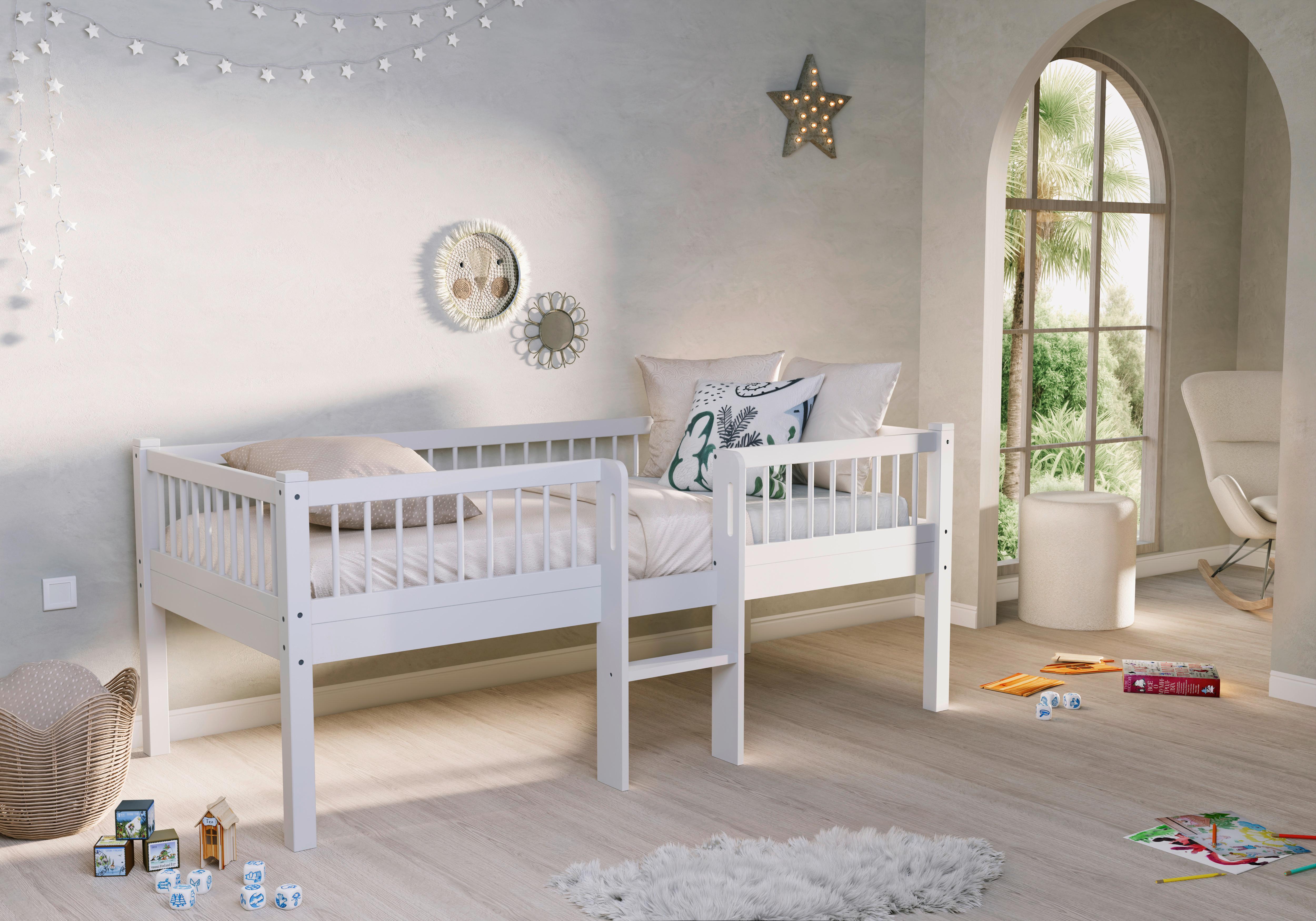 SPIELBETT Forrest Weiß 90x200cm - Weiß/Naturfarben, MODERN, Holz (90/200cm) - Vipack