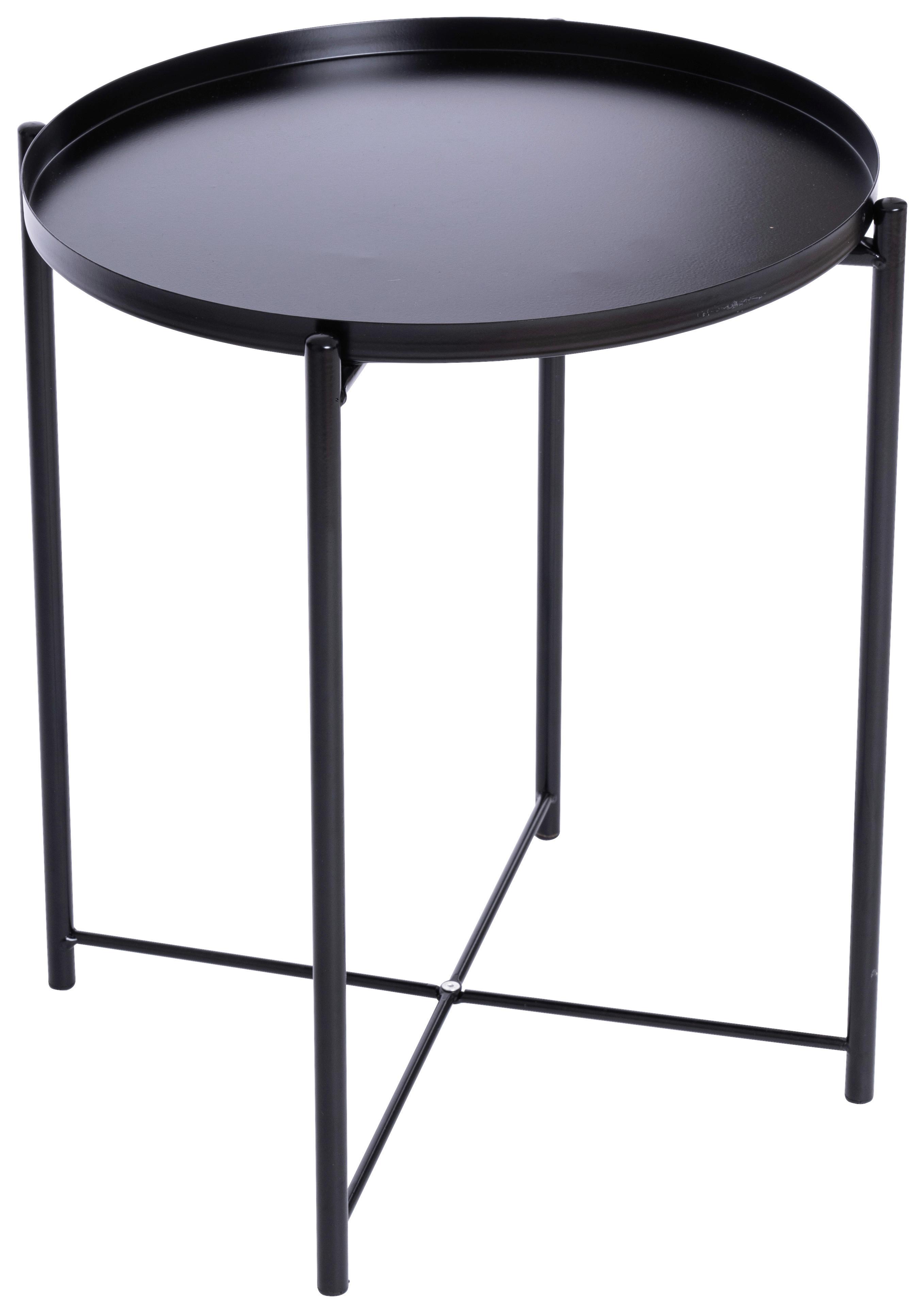 Beistelltisch Rund Jörg, Schwarz - Schwarz, MODERN, Metall (42/52/42cm)