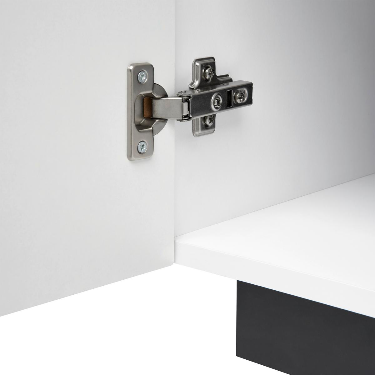 Highboard B: 85 cm Maxi Weiß/Grau - MODERN, Holzwerkstoff (85/127,5/42cm)