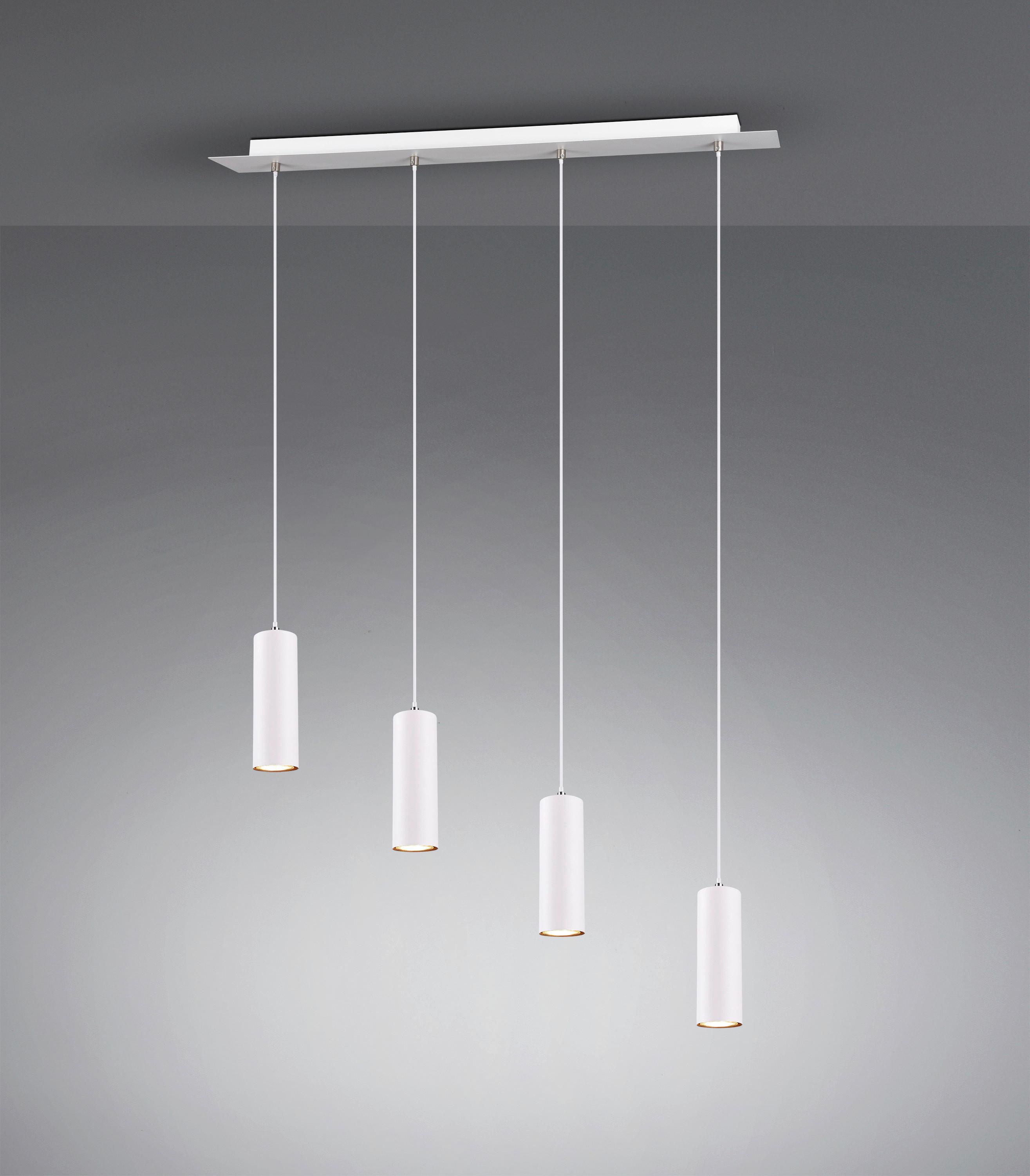 Hängeleuchte Marley H: 150 Cm 4-Flammig Höhenverstellbar - Weiß, Design, Metall (75/150/9cm) - Trio Leuchten
