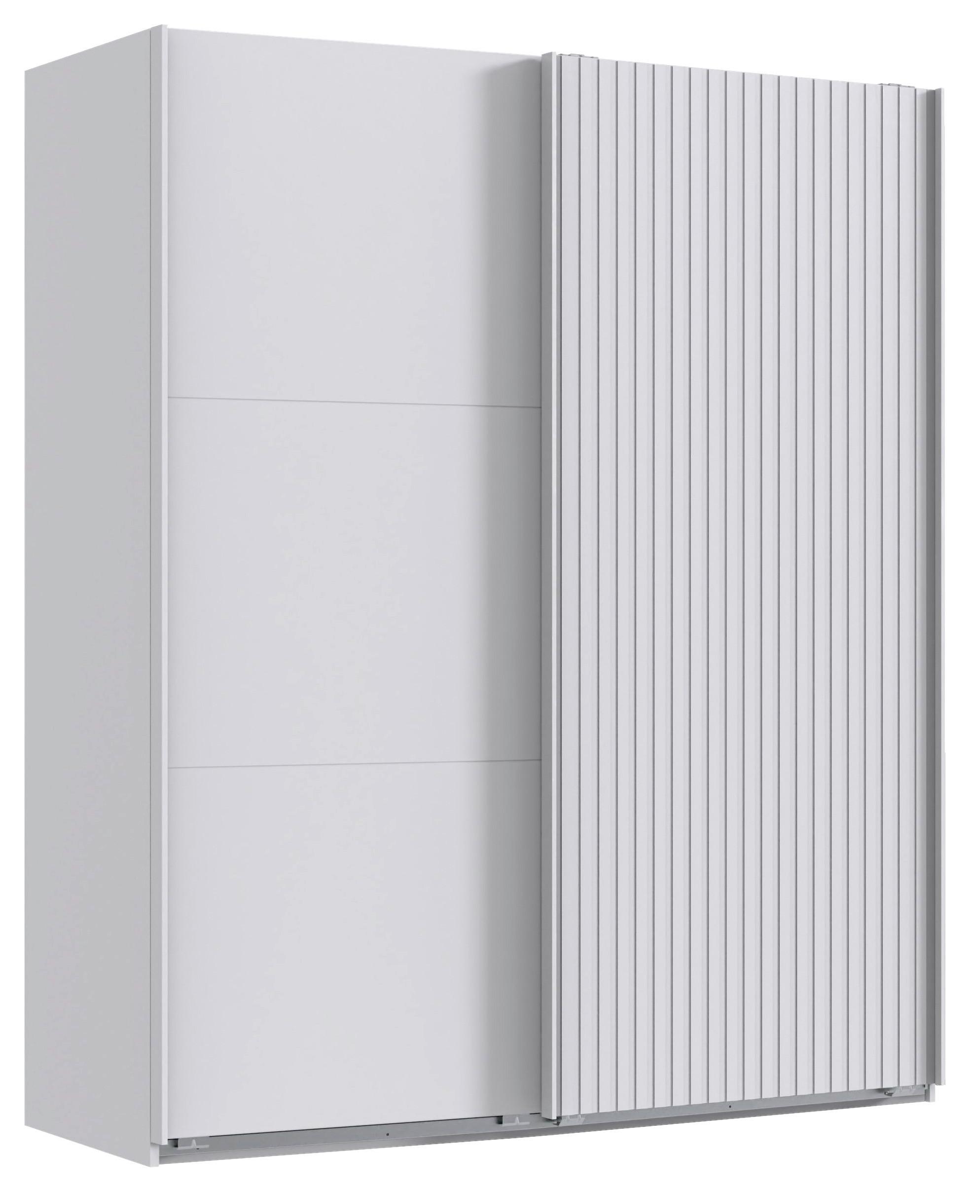 Schwebetürenschrank Andorra Weiß B: 200 cm - Weiß, MODERN, Holzwerkstoff (200/216/65cm) - MID.YOU