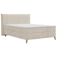 Americká posteľ VELORIA 140x200, béžová - prírodná farba/béžová, Konventionell, drevo/textil (140/200cm) - Mömax