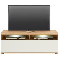Tv-element Power B: 127,5 Cm Eiche Dekor/weiß - MODERN, Holzwerkstoff (127,5/46/40cm)