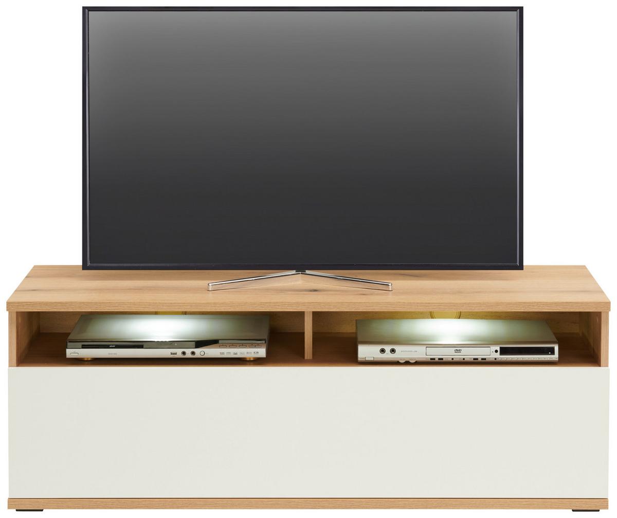 TV-Element Power B: 127,5 cm Eiche Dekor/Weiß - MODERN, Holzwerkstoff (127,5/46/40cm)