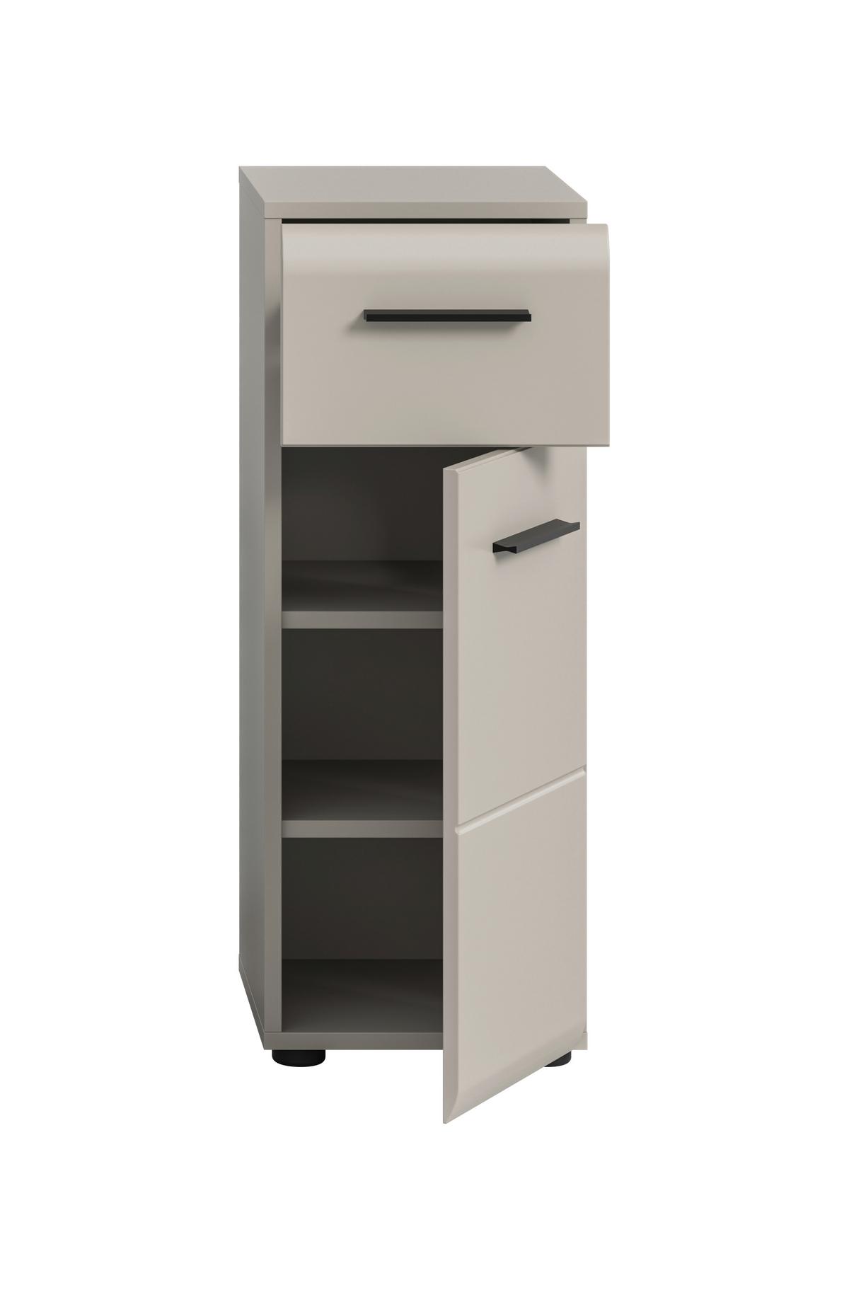 MIDISCHRANK Ice Kaschmir B: 30cm - Kaschmir/Schwarz, Trend, Holzwerkstoff (30/80/30cm) - MID.YOU