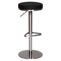 Barhocker höhenverstellbar und 360° drehbar Schwarz - Silberfarben/Schwarz, MODERN, Textil/Metall (38/57/38cm) - MID.YOU