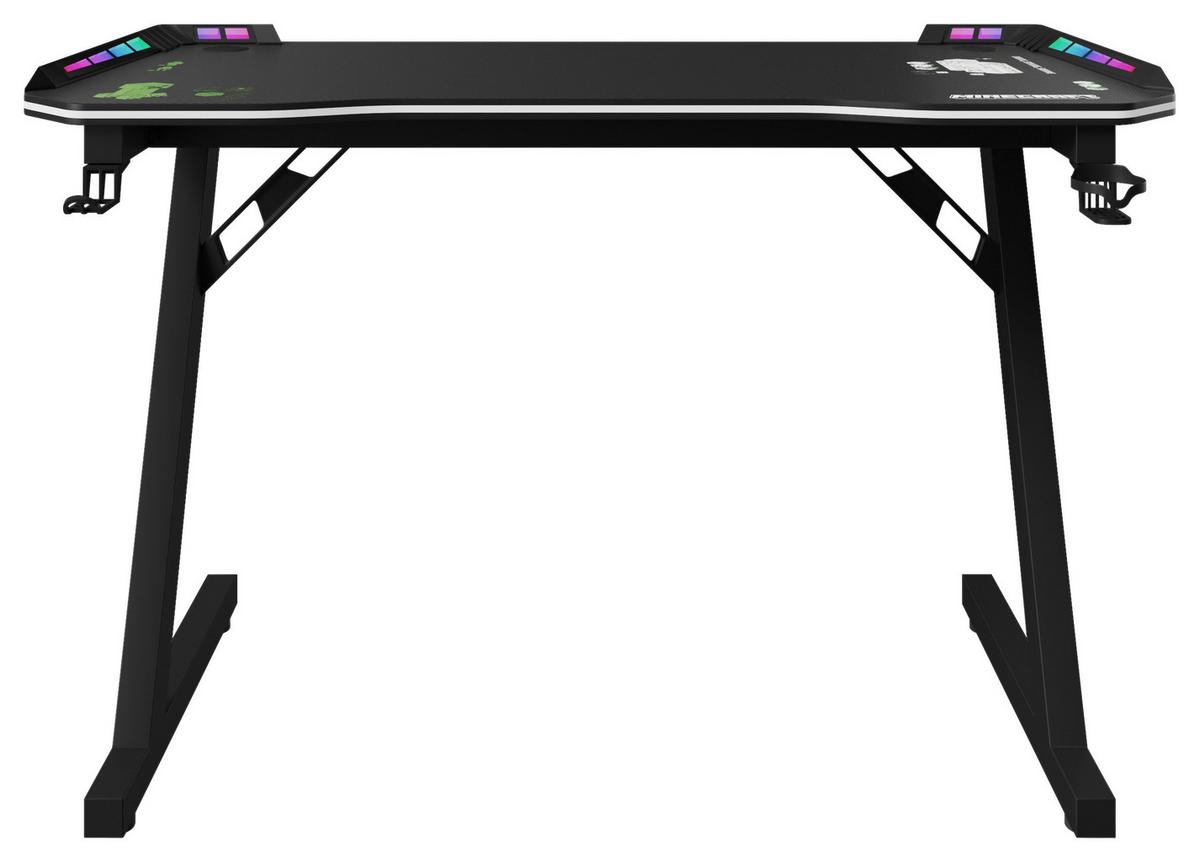 Gamingtisch Minecraft - Schwarz, MODERN, Holzwerkstoff/Metall (120/60/74cm) - Minecraft