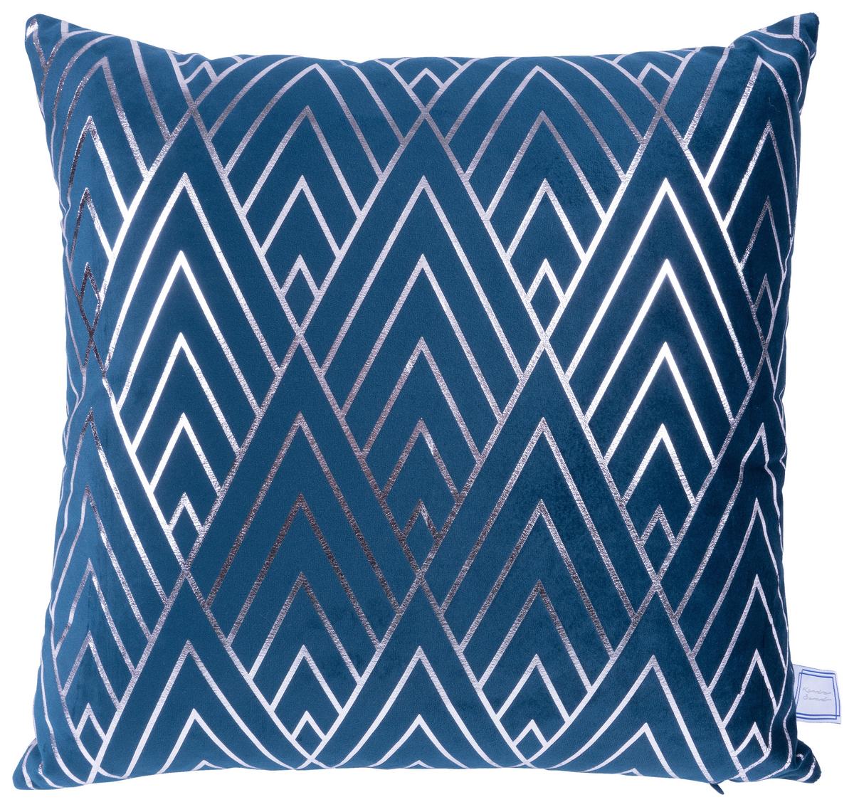 Zierkissen Prisma 30/45x50/45 cm Polyester Blau/Silberfarben - Blau/Silberfarben, KONVENTIONELL, Textil (30x45/50x45cm)