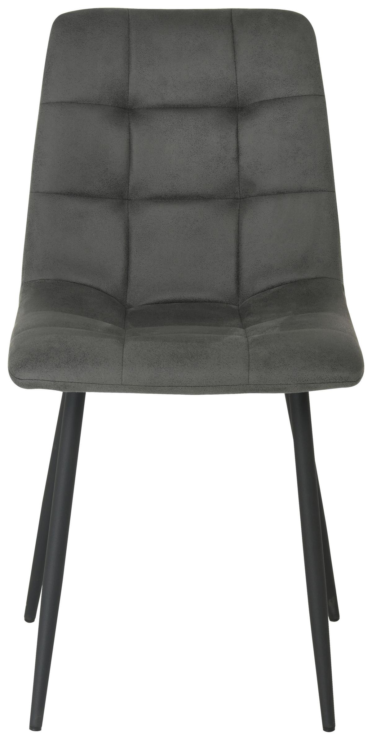 Esszimmerstuhl Lech Schwarz Gepolstert - Schwarz/Grau, KONVENTIONELL, Holz/Textil (45/88/55cm)