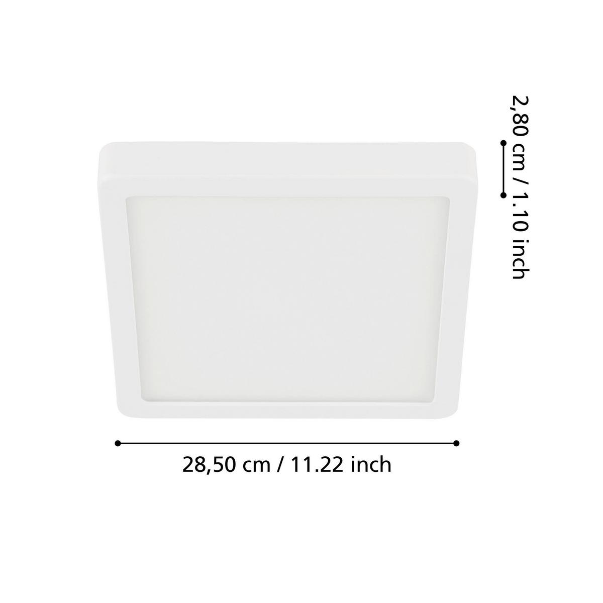 Bad-deckenleuchte Fueva Ip44 Weiß - Weiß, KONVENTIONELL, Kunststoff/Metall (28.5/28.5/3cm) - Eglo