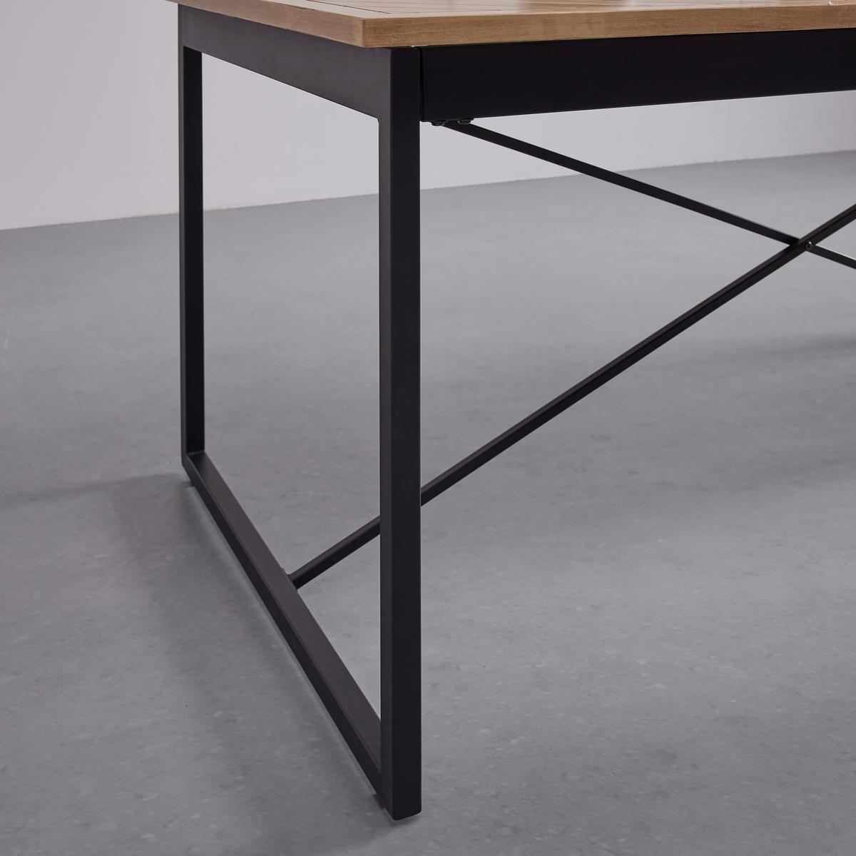 Výsuvný jídelní stůl CATALINA dyha dub/MDF 180-240 cm - černá/barvy dubu, Moderní, kov/dřevo (180-240/90/76cm) - Livetastic